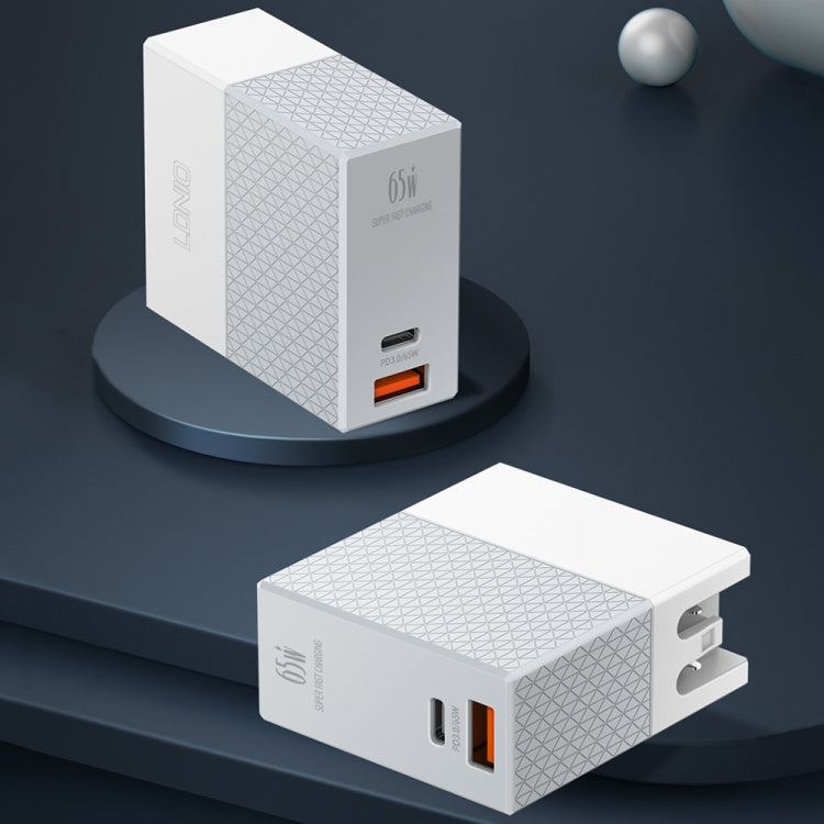 LDNIO 65W compact wall charger with USB-C and USB-A ports