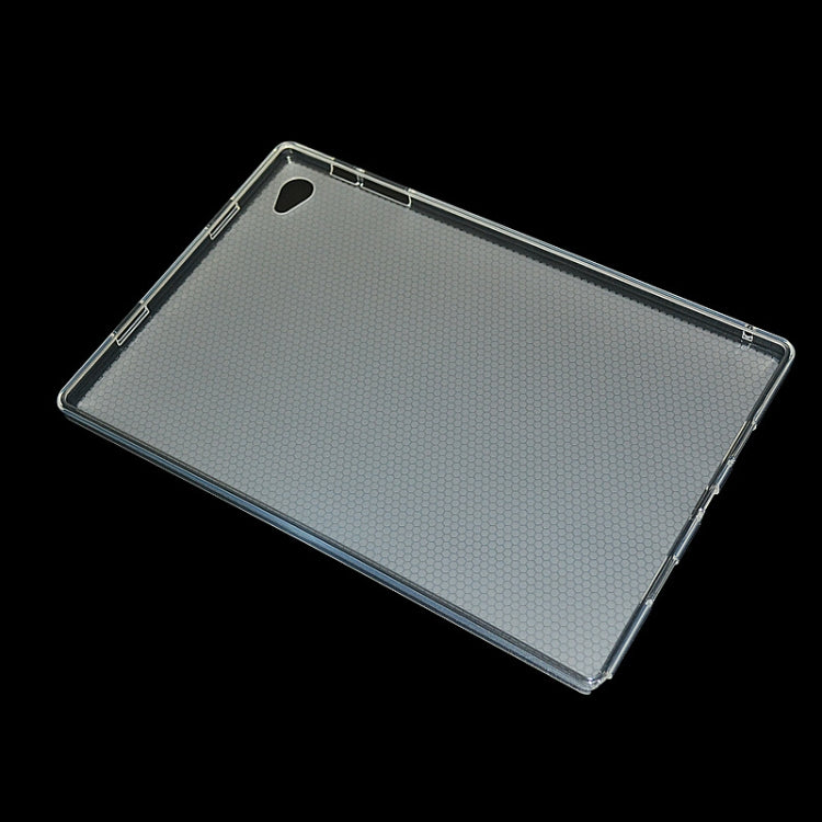 Matte TPU tablet protective cover with camera and port cutouts, clear