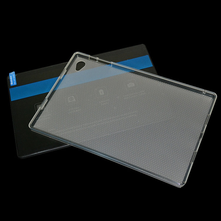 Matte clear TPU tablet protective cover with raised edges and camera cutout