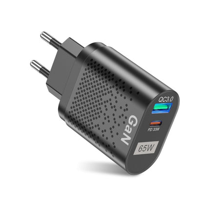 65W GaN Mobile Phone Charger PD Fast Charge Computer Adapter, Black EU Plug, Black UK Plug, Black US Plug, Black AU Plug, Black KR Plug, White EU Plug, White UK Plug, White US Plug, White AU Plug, White KR Plug