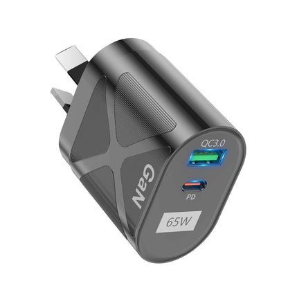 65W GAN PD + QC3.0 Fast Charger Phone Notebook Computer Universal Charging Head, EU Plug Black, UK Plug Black, US Plug Black, AU Plug Black, EU Plug White, UK Plug White, US Plug White, AU Plug White