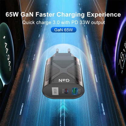 65W GAN PD + QC3.0 Fast Charger Phone Notebook Computer Universal Charging Head, EU Plug Black, UK Plug Black, US Plug Black, AU Plug Black, EU Plug White, UK Plug White, US Plug White, AU Plug White