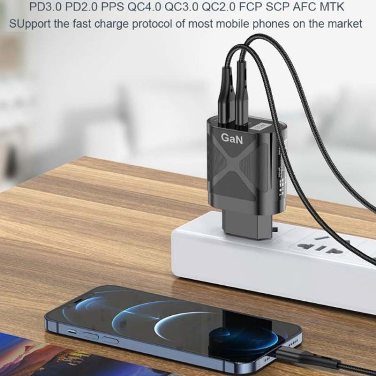 65W GAN PD + QC3.0 Fast Charger Phone Notebook Computer Universal Charging Head, EU Plug Black, UK Plug Black, US Plug Black, AU Plug Black, EU Plug White, UK Plug White, US Plug White, AU Plug White