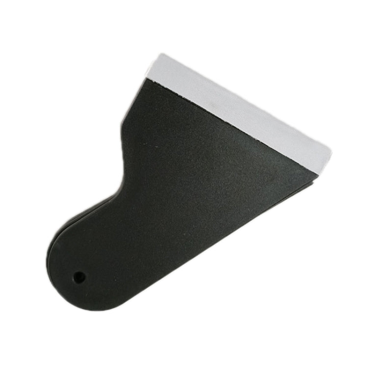 Black phone film scraper tool with rounded tip and white blade backing strip