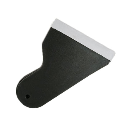 Black phone film scraper tool with rounded tip and white blade backing strip