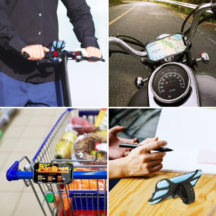 Bike handlebar phone mount with clear-view pouch for 4.5–7 in smartphones