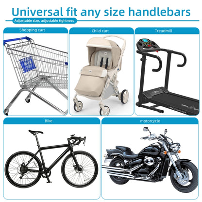 Universal handlebar phone mount base with arm strap attachment for bikes and bikes