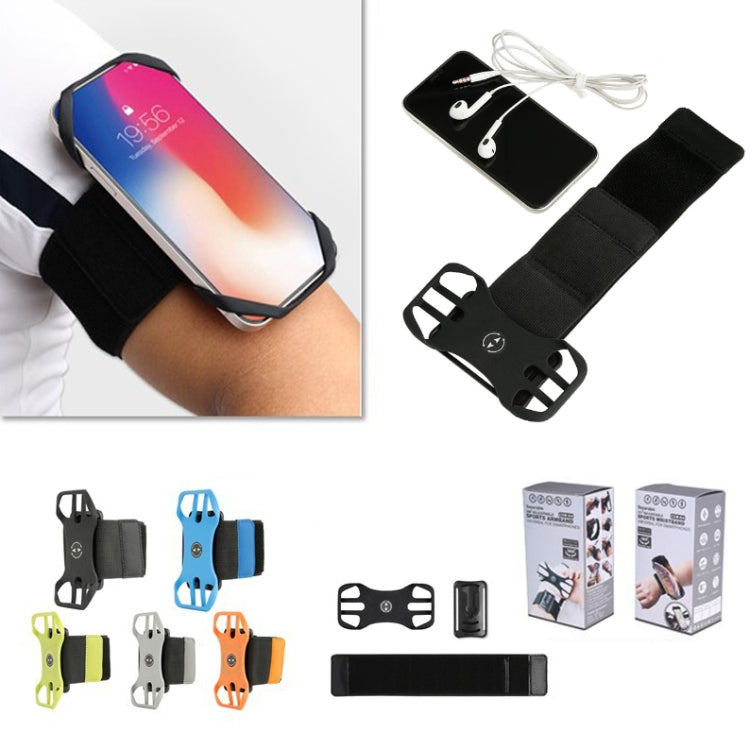 Black swivel arm phone strap with multiple colored mount clips and accessories set