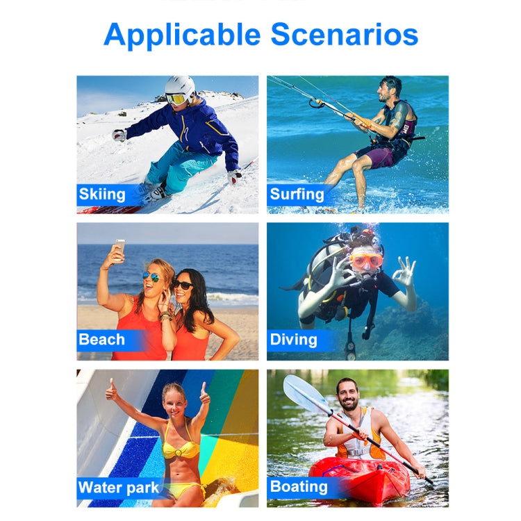 Waterproof phone touch-screen bag used for skiing, surfing, diving, beach, and boating