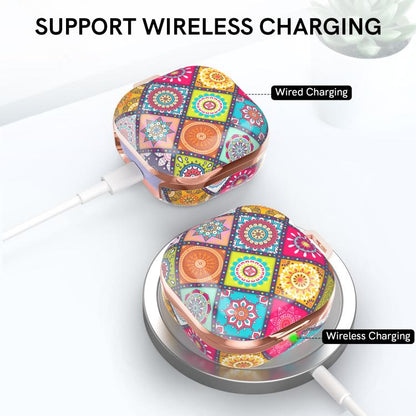 AhaStyle DD-WG01 Earphone TPU Protective Case For Samsung Galaxy Buds Pro / Live / 2 / 2 Pro / FE, Bohemian, Mandala, Colorful Light, Dark Green Marble, Blue Gold Marble, Black Gold Marble