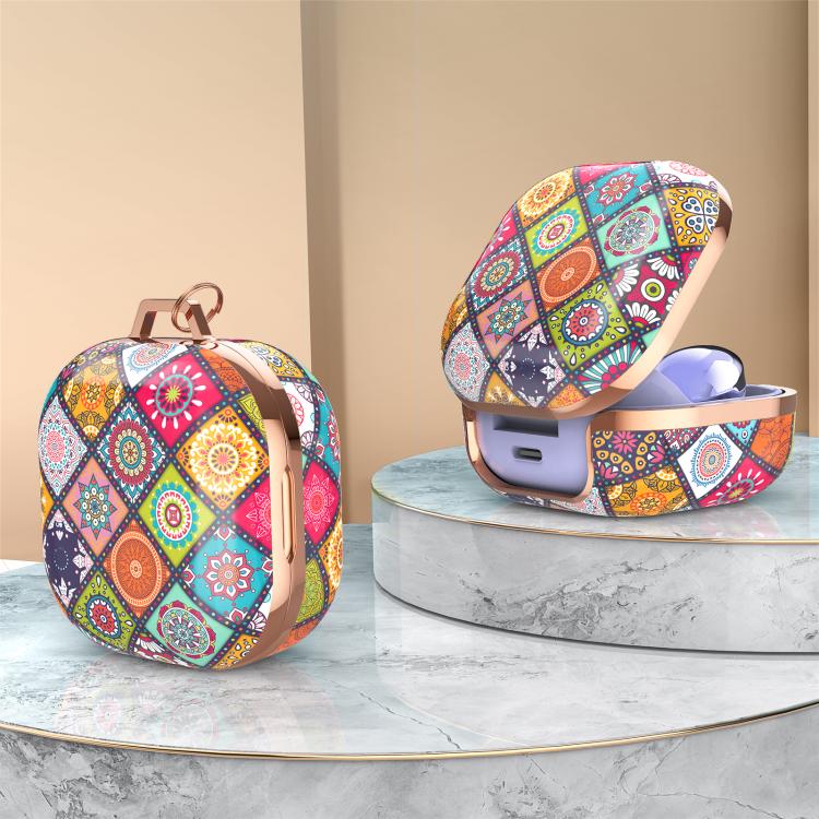 AhaStyle DD-WG01 Earphone TPU Protective Case For Samsung Galaxy Buds Pro / Live / 2 / 2 Pro / FE, Bohemian, Mandala, Colorful Light, Dark Green Marble, Blue Gold Marble, Black Gold Marble