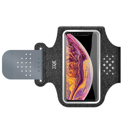 ZQK Touchscreen Armband for Running Phone Holder Breathable & Stretchable for Secure Fit, Large Black, Small Black, Large Dark Gray, Small Dark Gray, Large Fluorescent, Small Fluorescent