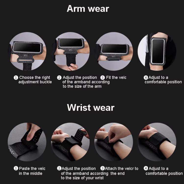ZQK Touchscreen Armband for Running Phone Holder Breathable & Stretchable for Secure Fit, Large Black, Small Black, Large Dark Gray, Small Dark Gray, Large Fluorescent, Small Fluorescent