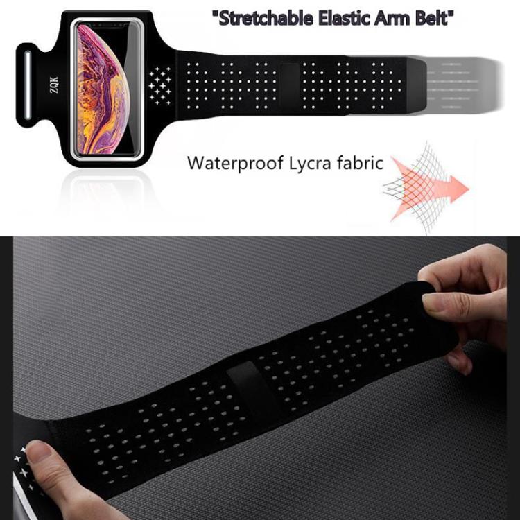 ZQK Touchscreen Armband for Running Phone Holder Breathable & Stretchable for Secure Fit, Large Black, Small Black, Large Dark Gray, Small Dark Gray, Large Fluorescent, Small Fluorescent