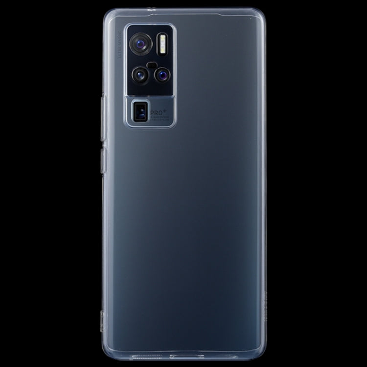Transparent TPU phone case for Vivo X50 Pro+ with full back coverage and side cutouts