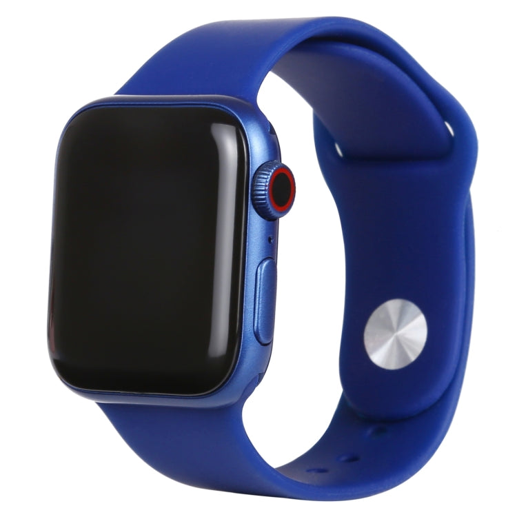 Apple Watch Series 6 dummy display watch with blue silicone strap and black screen