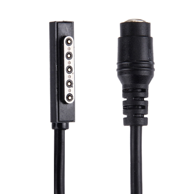 Microsoft charger cable: rectangular 5-pin female interface and 5.5x2.1mm DC barrel