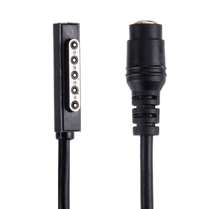 Microsoft charger cable: rectangular 5-pin female interface and 5.5x2.1mm DC barrel