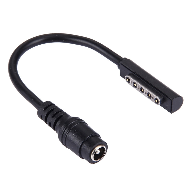 Microsoft 5-pin magnetic power adapter cable with DC barrel connector, black cord