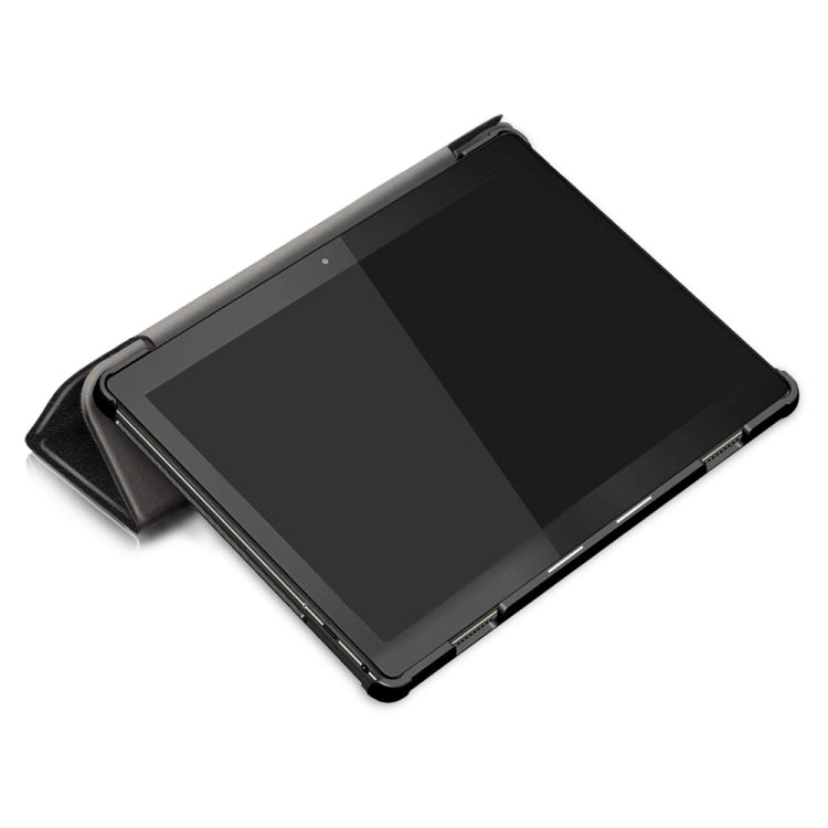 3-folding flip leather case for tablet, black, slim profile with viewing angle
