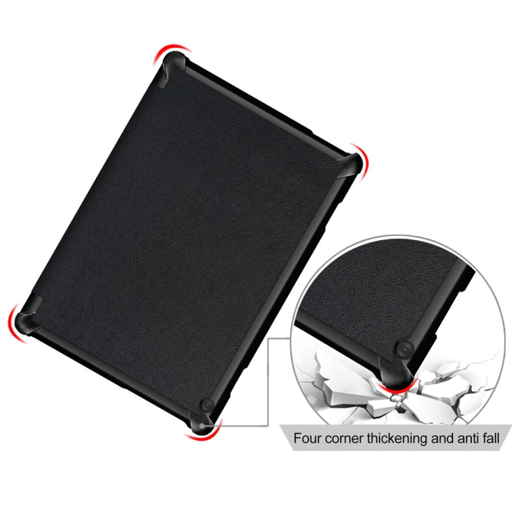 3-folding flip leather case, black, reinforced corners for anti-fall protection