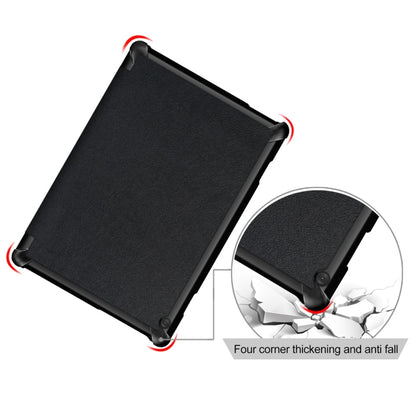 3-folding flip leather case, black, reinforced corners for anti-fall protection