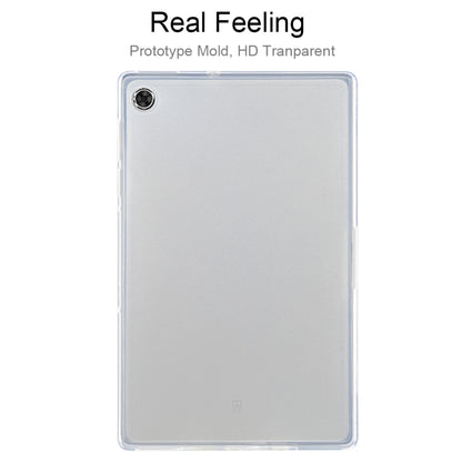 Transparent TPU tablet case for Lenovo Tab M10 Plus with frosted interior and camera cutout