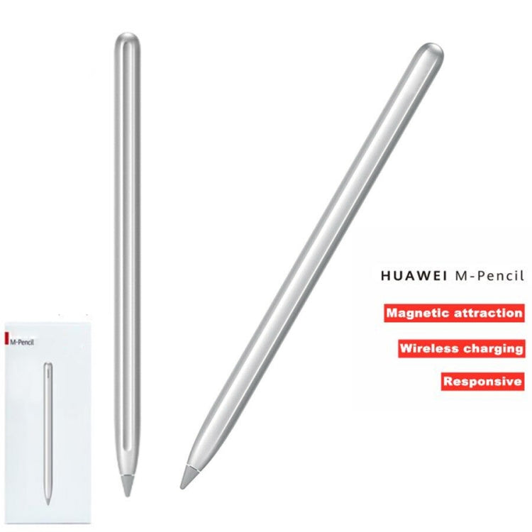 Silver Huawei M-Pencil stylus set with pointed tips and slim metal barrels