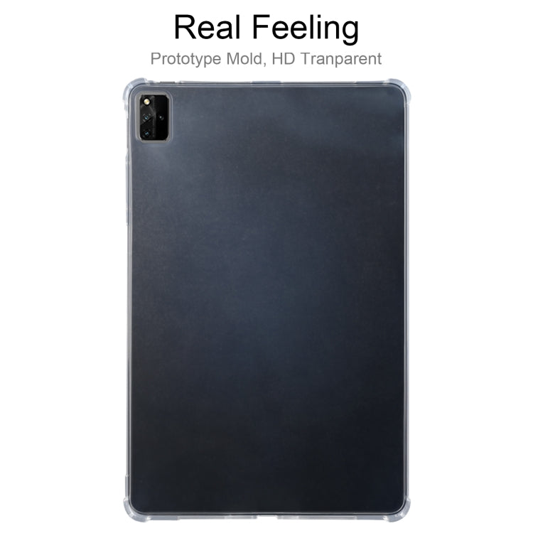 Transparent TPU tablet protective case with camera opening and smooth back coverage
