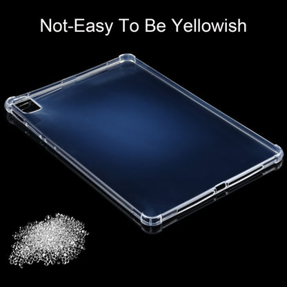 Clear TPU tablet case with glossy transparency and reinforced corner guards
