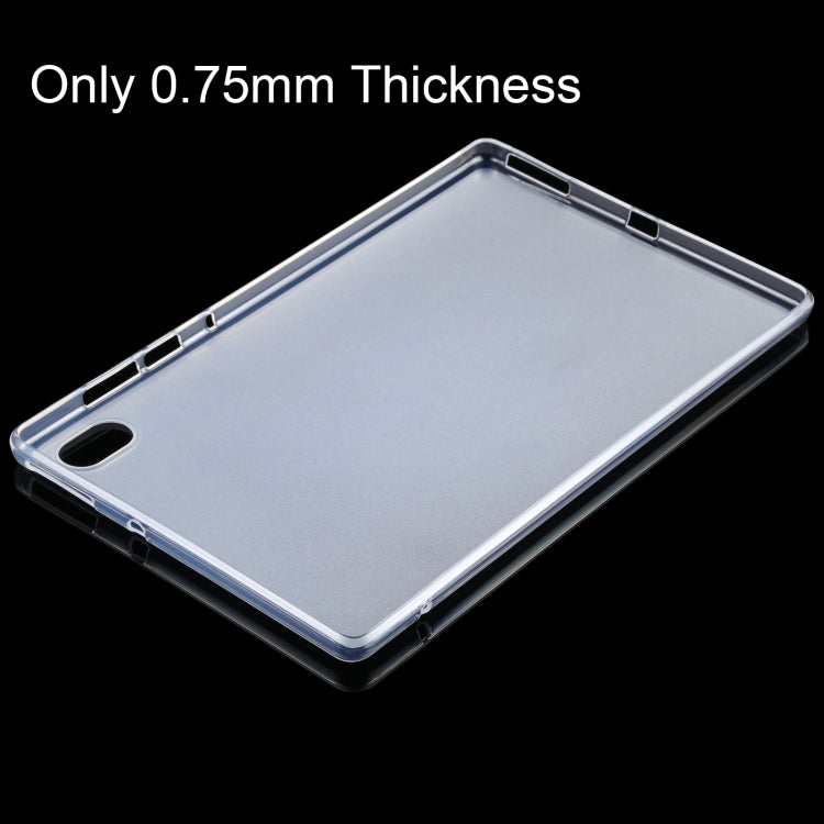 Slim 0.75mm TPU tablet case with frosted back and raised corner protection