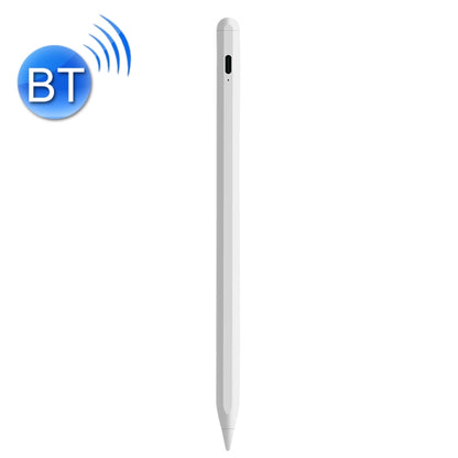 Bluetooth stylus pen, gray body with black side button and pointed tip