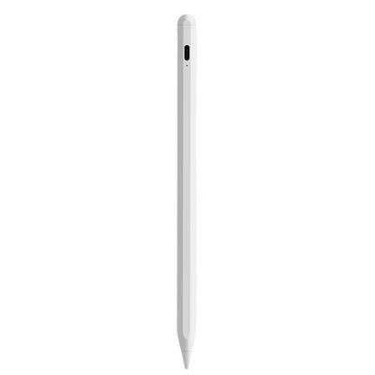 Bluetooth stylus pen, slim gray design with black side button and pointed tip