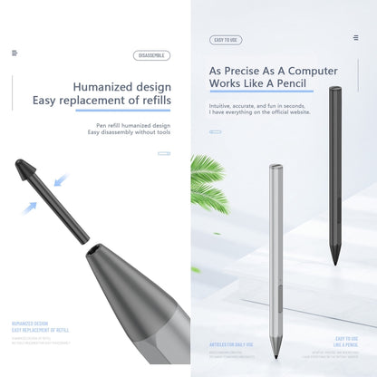 Black stylus pen with spare refill component for quick replacement.