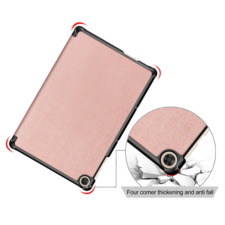 Rose gold tablet PC leather case with reinforced corners and anti-fall protection
