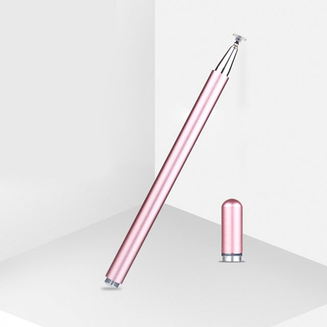 Rose gold magnetic stylus pen with replaceable disc tip and spare pen head