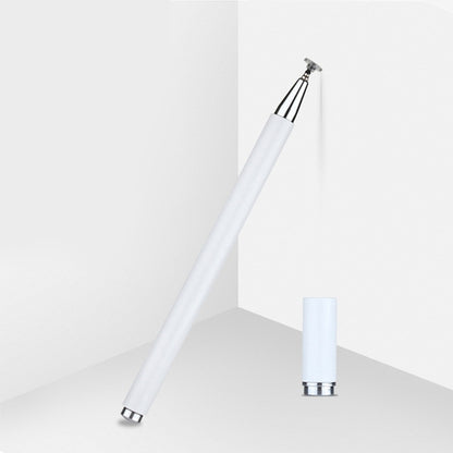 White magnetic stylus pen with replaceable disc tip and spare pen head