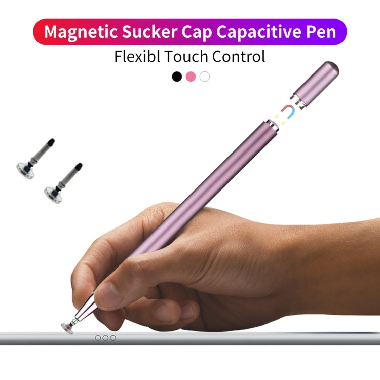Rose gold magnetic stylus pen with magnetic cap and disc tip set