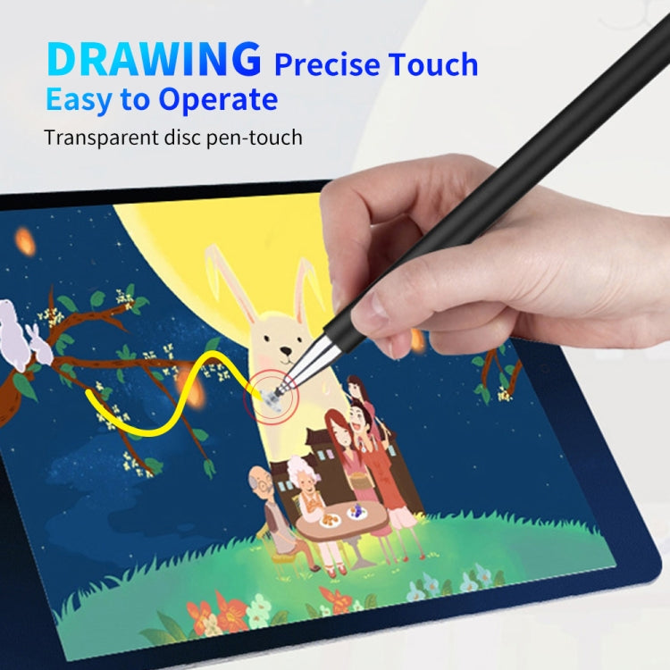 Black magnetic disc-tip stylus pen for precise touch writing