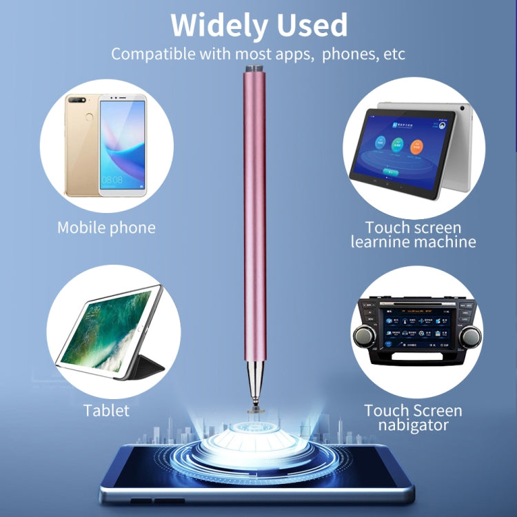 Pink magnetic stylus pen with disc tip for touchscreen devices