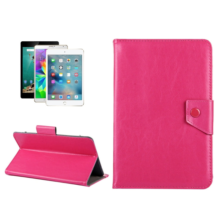Magenta 9-inch tablet leather folio case with stand and side snap strap