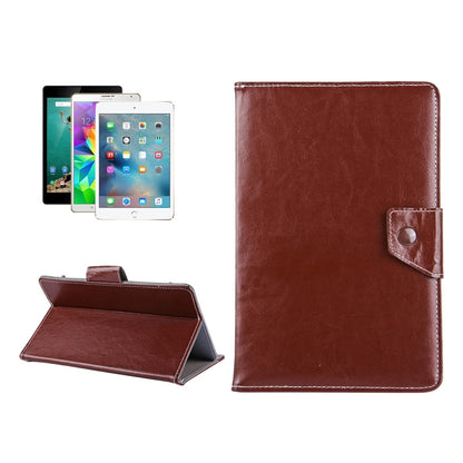 Brown 9-inch tablet leather folio case with stand and front flap holder