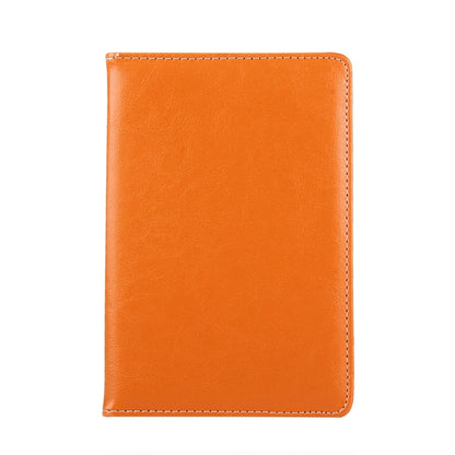 Orange faux leather tablet case back cover with stitched edges