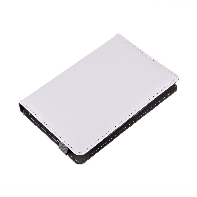 9-inch tablet folio case, white leather-look cover with front flap and stitched trim