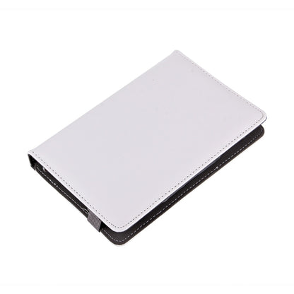 9-inch tablet folio case, white leather-look cover with front flap and stitched trim