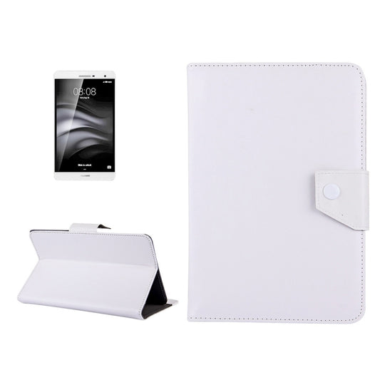 7-inch tablet leather case with flap and card holder, white