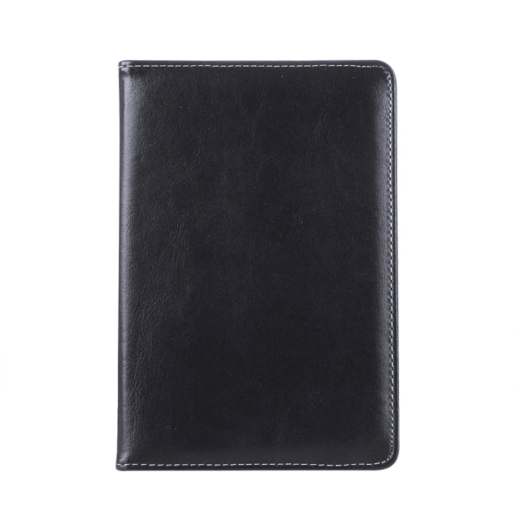 10-inch tablet leather folio case, black textured back with stitched edges