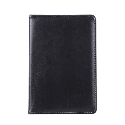 10-inch tablet leather folio case, black textured back with stitched edges
