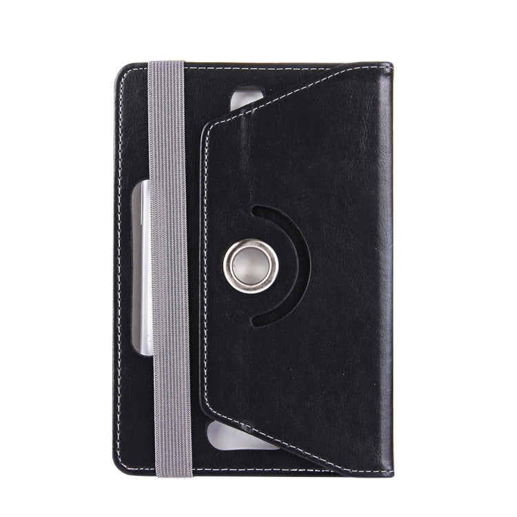 10-inch tablet leather folio case, black with inner holder and ring snap closure