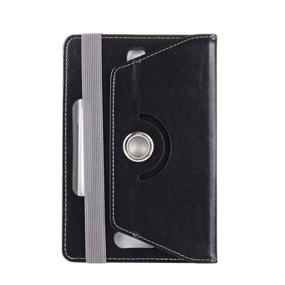 10-inch tablet leather folio case, black with inner holder and ring snap closure